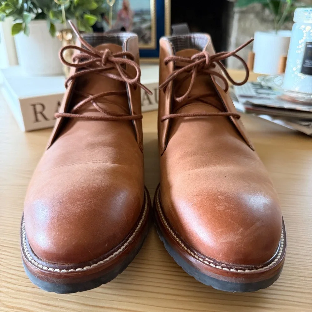 Cole Haan Mens C37588 British Tan Leather Chukka Boots Lug Sole Size 9.5 M